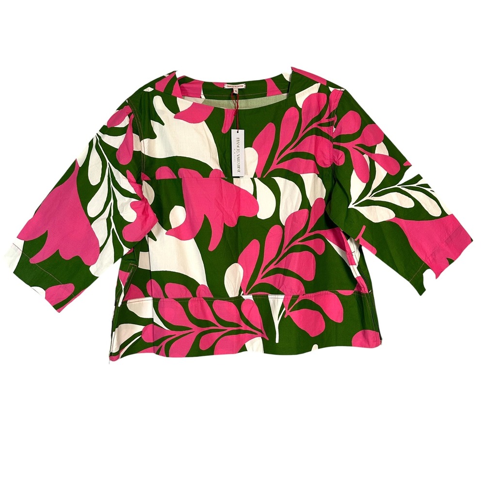 Frances‎ Valentine Womens 1X Carly Top Modern Palm Cotton Treetop Multi NWT $228
